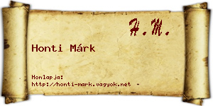 Honti Márk névjegykártya